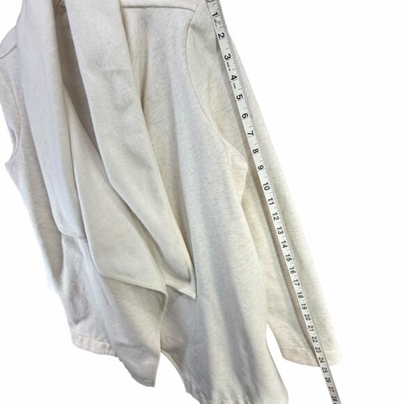 Ugg Janni Fleece Cardigan Women M Oatmeal Heather Open Asymmetrical Plush Lounge - Picture 11 of 16